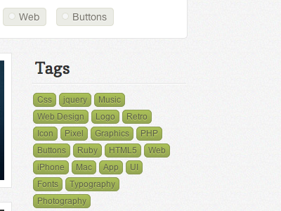 Woorkit Tags buttons green tagging tags