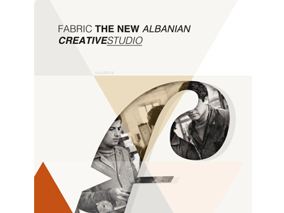 Fabric Poster albania helvetica logo poster print retro studio