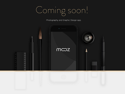 Mooz app. application brush pen design ios landin page lens micron moment photography ruler ui ux