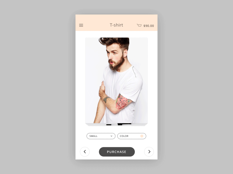 Shop interaction clothes ios iphone mobile purchase shop store tshirt ui ux