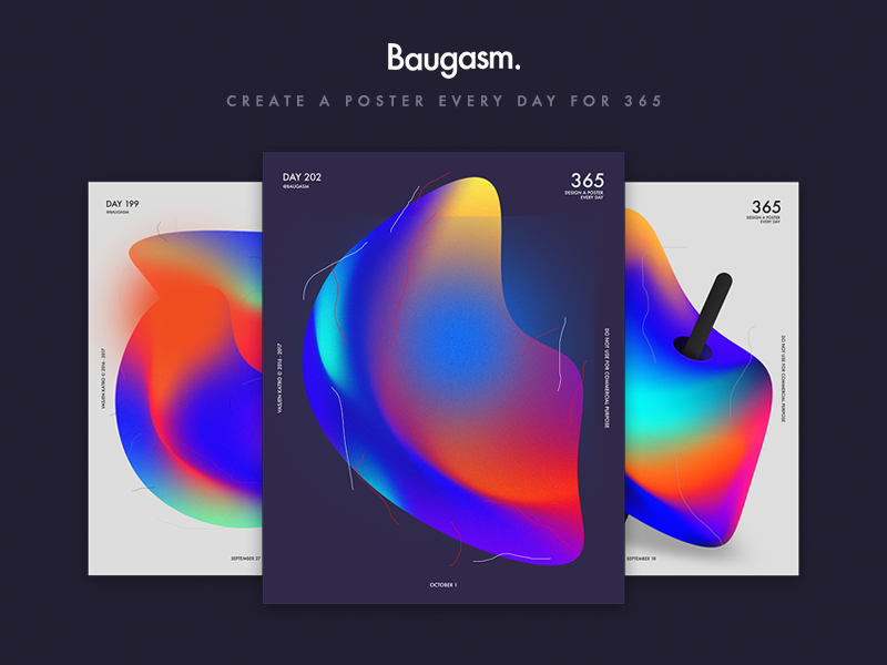 Baugasm Class 365 teacher class skillshare albania gradient poster graphic design baugasm tutorial learn