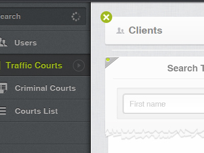 NewPanel application green grey icons ipad panel search sidebar