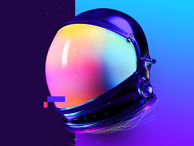 Baugasm Day 018 Y3 abstract astronaut baugasm blue color colors gradient helmet poster purple space vasjen