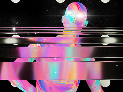 End of Humanity abstract baugasm chromatic cinema4d experiment galaxy gradient holographic humans photoshop portrait poster space