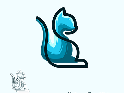 blue cat animation branding coreldraw design design art ilustration ilustrator logo sketch vector