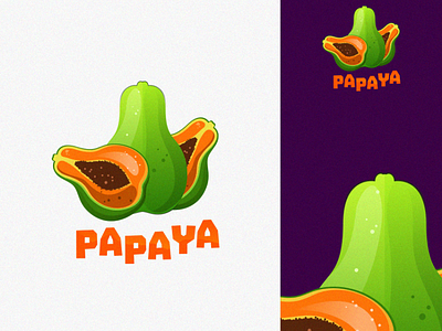 papaya logo animation branding coreldraw design design art ilustration ilustrator logo sketch vector