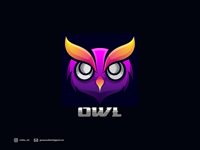OWL GRADIENT LOGO branding coreldraw design illustration ilustration ilustrator logo owl sketch ui vector
