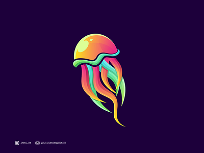 Jellyfish Logo animation branding coreldraw design illustration ilustration ilustrator jellyfish logo sketch ui vector