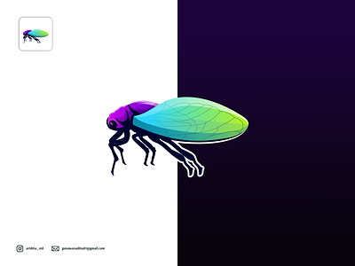 cicada logo design gradient branding coreldraw design illustration ilustration ilustrator logo sketch ui vector