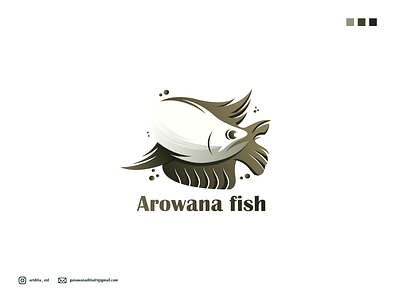 Arowana fish logo branding coreldraw design illustration ilustration ilustrator logo sketch ui vector