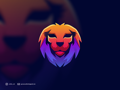 lion gradient logo 3d animation branding coreldraw design graphic design illustration ilustration ilustrator lion logo motion graphics sketch ui vector