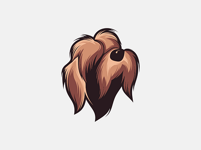 Bearded Collie ilustration logo