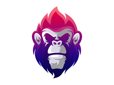 Monkey logo design gradient animation app branding coreldraw design design art ilustration ilustrator logo sketch vector