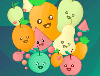 Fruit Doodle fruit gravit designer illustration