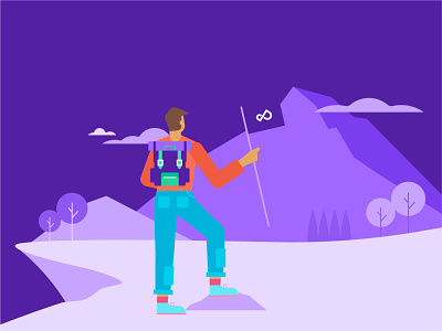 Paddl's Expedition ⛰️ adventure blog post brand identity character design clean concept flat hero image illustration journey mission mountains tech company vectorart
