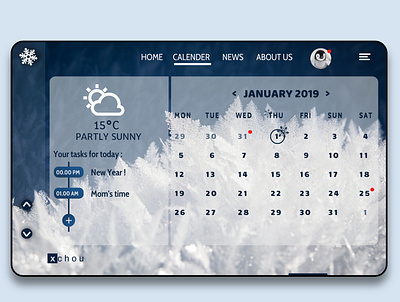 Second Winter Webs 2020 calendar calendar app calender calender design flatdesign new year winter winter is coming
