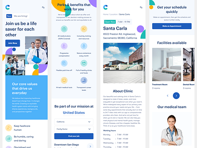 Clinic App Landing Page branding clinic design hospital illustration landing page mobile ui ux web