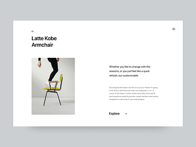 Armchair webshop clean design header minimal typography ui ux web webdesign white