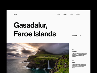 nature island flat minimal typography ui ux web website
