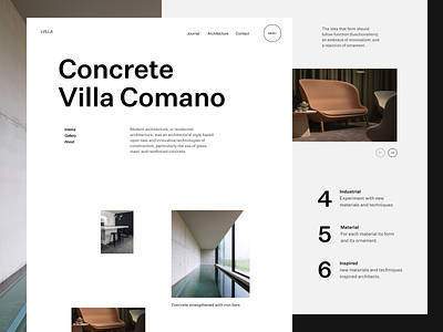 villa webdesign app architecture branding design flat minimal typography ui ux website