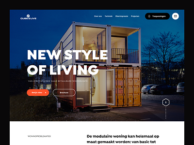 Cube living branding design header minimal typography ui ux web