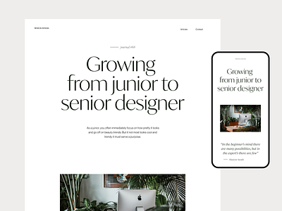 Journal remon.design branding header minimal typography ui ux web webdesign website
