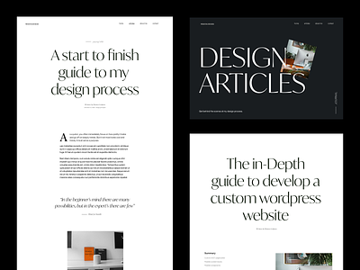 Journal design articles blog branding clean contrast grid landing layout minimal typography ui ux visual webdesign website