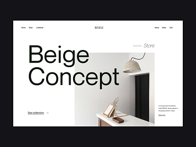 Typography concept store branding clean composition header interior minimal shop typography ui ux visual webdesign webshop
