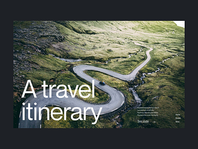 Car travel shot car design grid header minimal route travel typography ui ux visual web