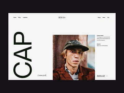 Shop cap branding clean design header minimal shop typography ui ux visual web