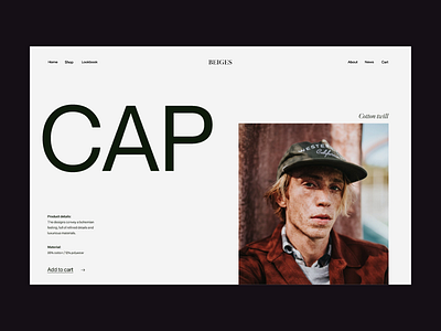 Shop cap (type scale) branding clean design header minimal shop typography ui ux visual web