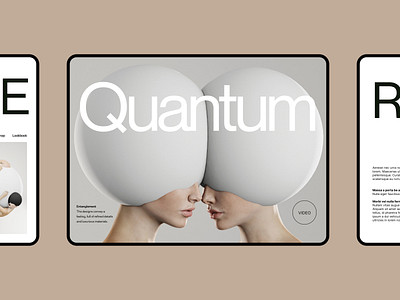 Quantum branding design graphic header minimal mobile shop tablet typography ui ux web