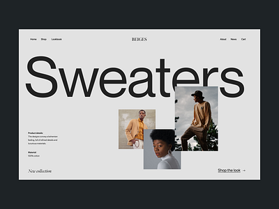Shop sweaters clothes branding design header minimal shop typography ui ux web webdesign