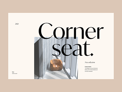 Webshop seat branding clean design header minimal shop typography ui ux web