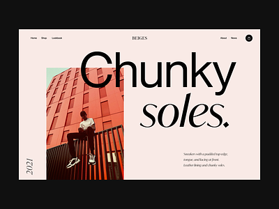 shop chunky soles branding design header minimal shop typography ui ux visual web website