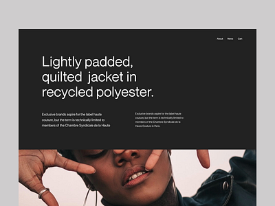 shop jacket page branding clean design header minimal typography ui ux visual web