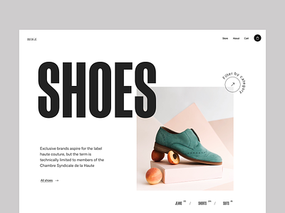 shop shoe branding design header minimal shoe shop store typography ui ux web webshop