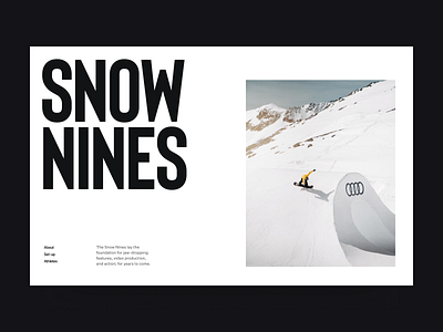 snowboard nines branding clean design header minimal snowboard typography ui ux visual web