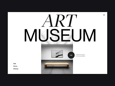 Art museum branding clean design header minimal museum typography ui ux web webdesign