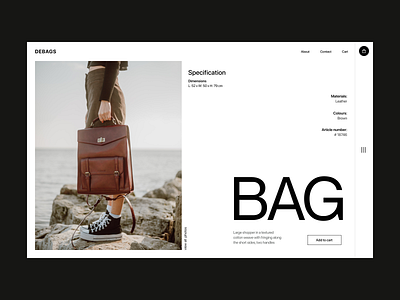 Bags collection shop branding design header minimal shop typography ui ux visual web