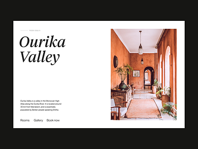 Ourika valley branding clean design header minimal travel typography ui ux visual web