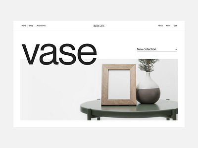 Webshop vase design branding design header minimal shop typography ui ux visual web webshop