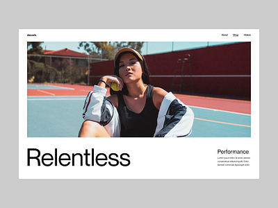 Tennis sport shop branding clean design header minimal shop tennis typography ui ux visual web