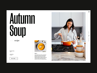 Food recipes branding clean design flat food header minimal recipe typography ui ux web website white