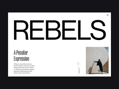Webshop rebels branding design graphic grid header minimal shop typography ui ux web webdesign webshop