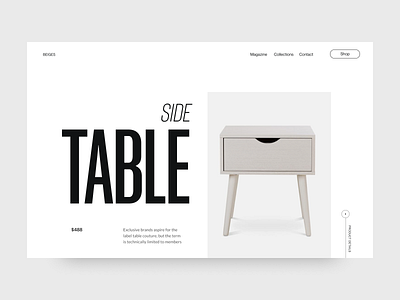 Side table webshop branding design header minimal shop typography ui ux visual web webdesign webshop website