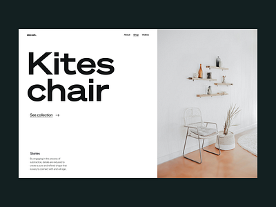 Chair design store branding chair design header minimal store typography ui ux web webshop