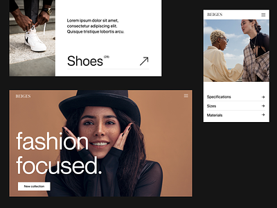 Fashion store branding design fashion header minimal shop typography ui ux visual web webshop website