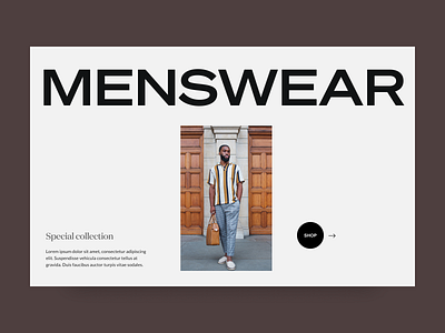 Menswear branding design graphic design grid header minimal shop typography ui ux visual web webshop