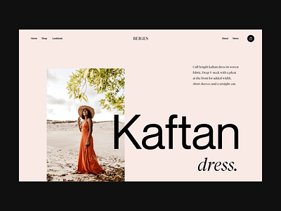 Kaftan dress branding design dress fashion header minimal typography ui ux web webshop website